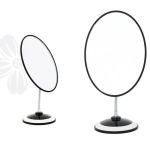 Sminktükör, ovális alakú, 29 cm magas, fekete kerettel