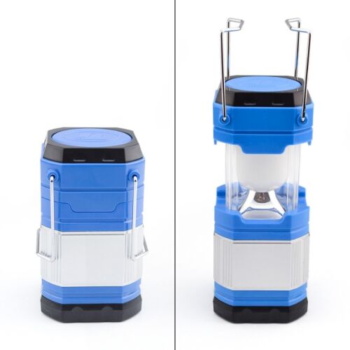 Kihúzható LED kempinglámpa, összecsukott és kihúzott állapotban