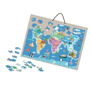 Mágneses Állatos Világtérkép Puzzle 168db