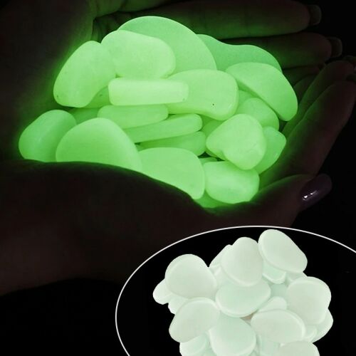 Pietricele fosforescente translucide care lumineaza verde, decorative, 3-5 cm 1000 gr