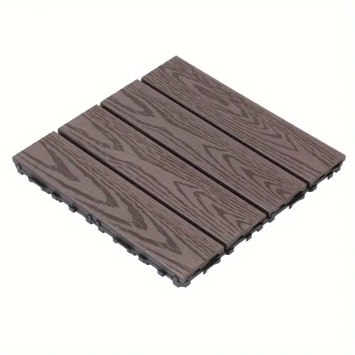 Placa WPC decking exterior, 30x30 cm, sistem interconectare click, grosime 2.2 cm, gri 139025809