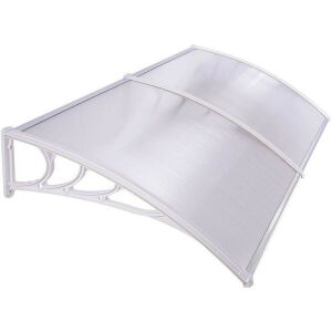 Szögletes nézet egy átlátszó polikarbonát ajtóvédőről fehér kerettel - ProCart