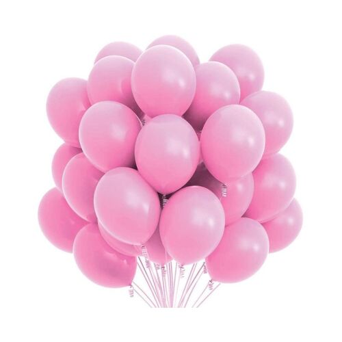 Set 100 baloane petrecere, material latex, forma ovala 30 cm Roz