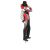 Frac Jester Harley jelmez férfiaknak, fekete és piros harlekin öltözet cilinderrel és sétapálcával
