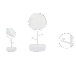 Asztali tükör ékszerrendezővel, magassága 33 cm, fehér