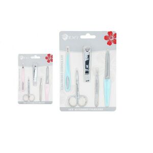 Trusa manichiura si pedichiura, set 5 ustensile, 13 cm, otel inoxidabil