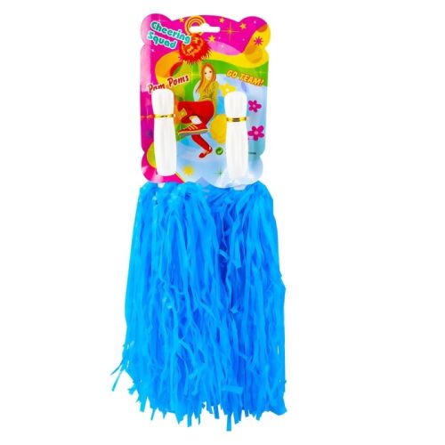 Kék pompon szett, 2 darabos, 30 cm rojtokkal