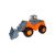 Narancssárga és szürke játék traktor homlokrakodóval
