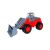Piros és szürke játék traktor homlokrakodóval