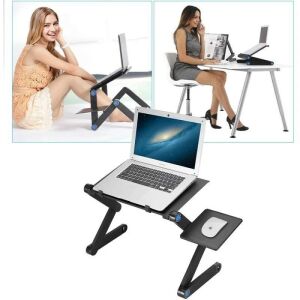 Masuta laptop pliabila, 26x42 cm, 2 ventilatoare 2500 rpm, aluminiu, suport mouse, negru