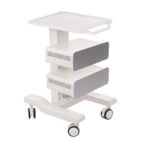 Dulap cosmetic mobil, 2 compartimente depozitare, usi magnetice, 70x36.5x48 cm, metal/plastic, alb