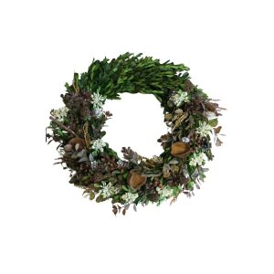 Kézzel Készített Bukszus Koszorú - 45 cm, Őszi Ajtódísz