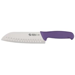 Sanelli Ambrogio Supra Santoku kés granton pengével, 18 cm-es pengével és lila nyéllel - Kés