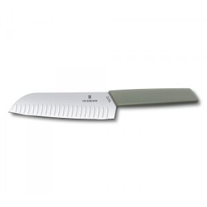 Victorinox Santoku kés bordázott pengével, 17 cm, olívazöld nyél - Kés