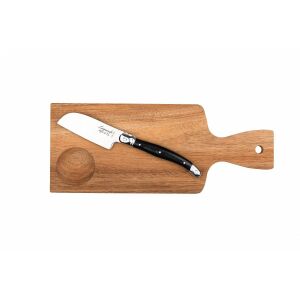 Laguiole Premium Line Santoku sajtkés akácfa deszkával, 9 cm penge - Kés