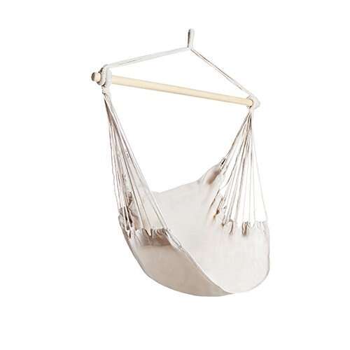 Nagy bézs függőszék fa rúddal