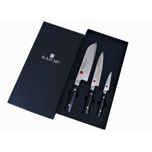 Kasumi Damaszkusz III késkészlet díszdobozban: Santoku, univerzális és faragókések - Evőeszköz
