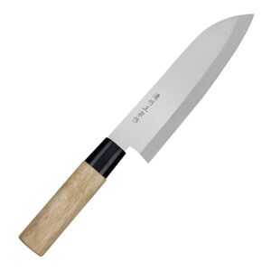 Satake Megumi Santoku kés 17cm, japán stílusú konyhakés fa nyéllel - Kés