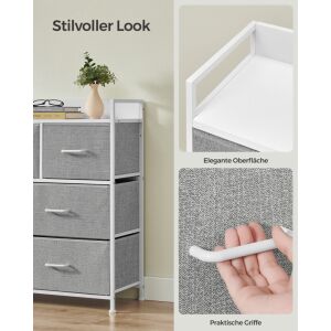 SONGMICS 7 Fiókos Textil Szekrény - Fehér/Szürke 139033121 - Baba & Tipegő