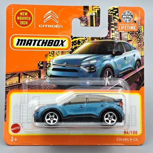 Matchbox Citroen E-C4 kék fém autómodell, 1:64 méretarány, gyűjthető játék jármű - Matchbox