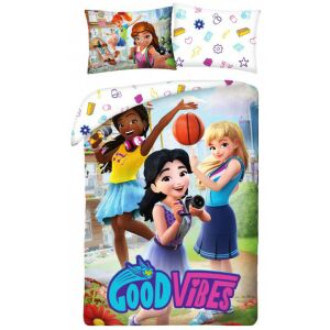 Súprava obliečok Lego Friends Good Vibes s obliečkou na vankúš - Posteľná bielizeň