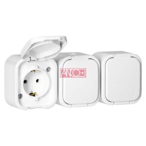 Hydra+ 3-as Földelt Kültéri Dugalj - IP54 Védelem