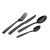 Berlinger Haus black cutlery set including knife, fork, spoon, and teaspoon