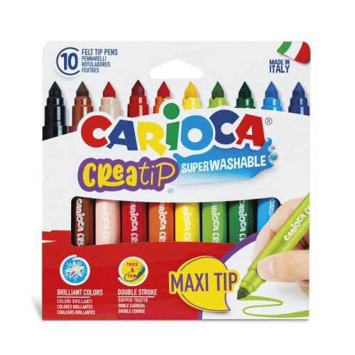 Carioca Creatip Maxi Filctoll Készlet - 10 db, Lemosható 139035220