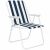 Springos folding beach chair, blue and white striped pattern, lightweight portable chair