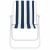 Front view of Springos blue and white striped folding chair
