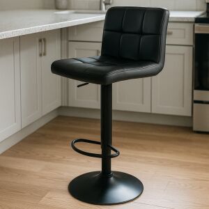 Pepita Sombra square Eco-leather Barstool with height adjustable #black