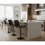Three Pepita Sombra black adjustable bar stools at kitchen island