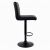 Pepita Sombra black eco-leather bar stool, side view