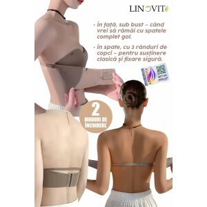 Bezšvová podprsenka bez kostíc, Linovit®, Push-up, Odnímateľné ramienka, Dvojitý systém zapínania, Ideálne k šatám s odhaleným chrbtom, Biela, L 140810497 - Dámske oblečenie