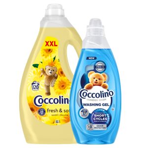 Balíček Coccolino Wonder Wash Odor Defence Prací gél a Aviváž Happy Yellow - Prací gél
