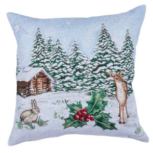 Jastučnica Home of Christmas Gobelin s zimskim krajolikom - Posteljina