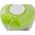 Green manual food chopper with stainless steel blade, close-up of the cord