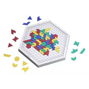 Mattel Blokus Trigon társasjáték játék közben, stratégiai családi játék - Mattel