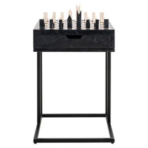 Richmond Davos Márvány Sakk Asztal - Fekete, Tárolófiókkal 139053438 - Dominó, sakk