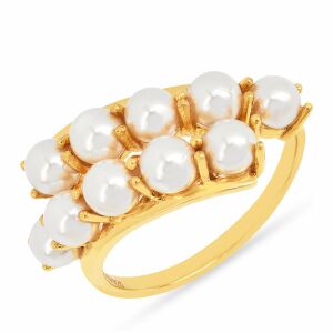 Arannyal Bevont Ezüst Gyűrű Krém Édesvízi Gyöngyökkel 139054243 - Női kiegészítő