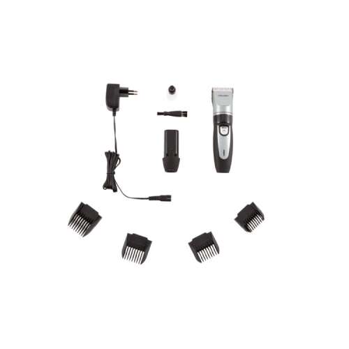 Bezprzewodowa maszynka do strzyżenia zwierząt Mesko MS 2826 z akcesoriami: ładowarka, bateria, 4 grzebienie