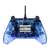PDP Afterglow Wired Controller for Xbox, back view, transparent blue with prismatic lighting