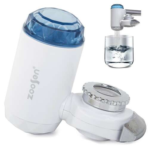 Zoosen faucet mounted water filter, angled view