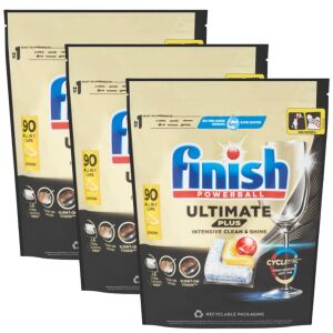 Finish Powerball Ultimate Plus All in 1 Lemon Tablete za perilicu posuđa, 3 pakiranja po 90 kapsula - Finish Tableta za perilicu posuđa
