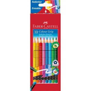 Faber-Castell Grip Színes Ceruza Készlet - 10 db, Radírozható, Háromszögletű 139793157 - Színes ceruza
