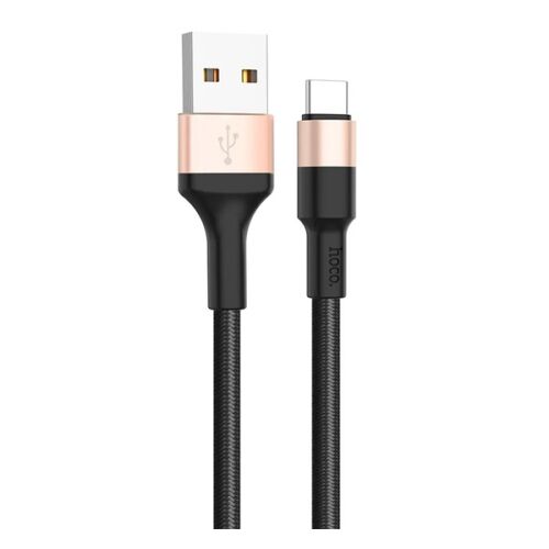 HOCO X26 USB-A - USB-C Törésgátló Adatkábel - Fekete/Arany 139068585
