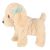 Side view of interactive plush poodle puppy toy