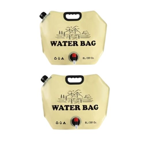 2er Set faltbare Wasserbeutel 8L, für Camping und Reisen, beige 139076065
