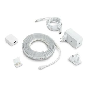 Philips Hue Lightstrip Plus 2m cu adaptor de alimentare și conector pe fundal alb - Philips Benzi cu LED-uri