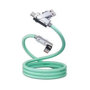 Cablu Încărcare Rapidă 2-în-1, 60W, 540° Rotație, Universal Type C, Verde 139079734 - Cabluri de date